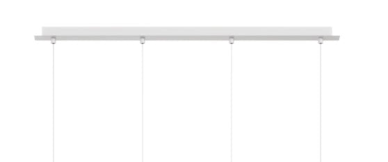 SOSPENSIONE BIANCO 4 LUCI RETTANGOLARE VETRI 2X TR + 2X FU 1181BI-S4 R-TF