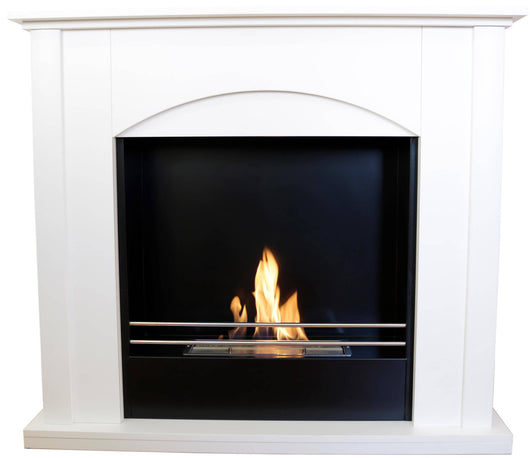 Camino a Bioetanolo da Pavimento 100x30x88 cm Firenze Bianco