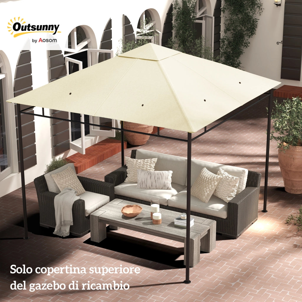 Tetto Gazebo 3x3m ¨C zephmum ¨C Poliestere Crema