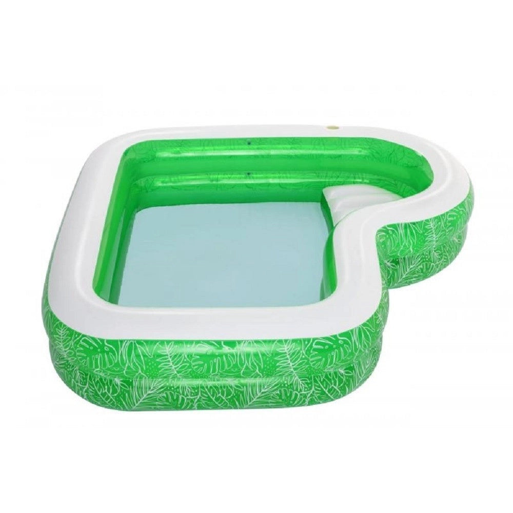Trade Shop - Piscina Gonfiabile Per Famiglie Con Sedile Tropical Paradise 231x231x51 Cm 54336 -