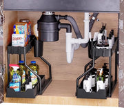 Organizzatore per sottocassa, 2 pannelli a doppia lastra L, organizzatore e contenitore per sottocassa da sottopiano, contenitore da sottocassa da svincolare per sottocassa, organizzatore a cassetti per sottocassa per la zona bagno