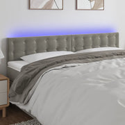 Testiera a LED Grigio Chiaro 160x5x78/88 cm in Velluto