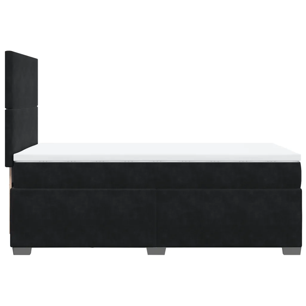 Giroletto a Molle con Materasso Nero 90x190 cm in Velluto 3290782