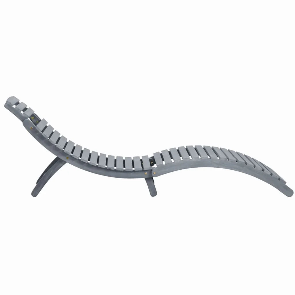Lettino prendisole sdraio lettino da giardino mobile da esterno per patio con cuscino grigio legno massello di acacia 02_0012470