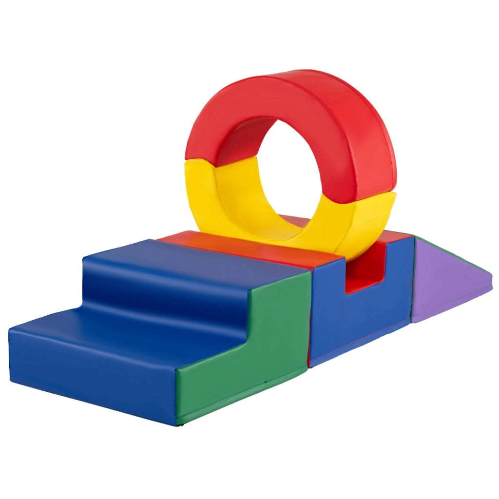 Palestra modulare da interno con rivestimento in pelle PU, Set di 5 giochi da arrampicata per bambini 12+ mesi