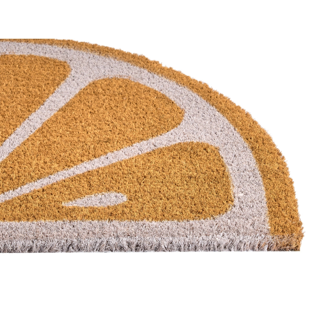 Zerbino da interno 45 x 75 cm a forma di limone in fibra di cocco, antiscivolo in stile retro in PVC arancione decorazione moderna per interni