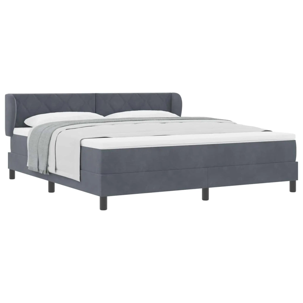 Letto a molle con testiera Grigio scuro 180 x 200 cm Velluto 3340455