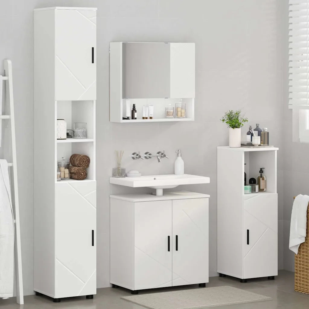 Set di mobili per il bagno Montaggio a parete 4 pcs Bianco