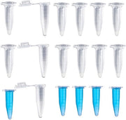Microcentrifugebuis 1,5 ml in plastica trasparente con chiusura a click e fondo conico - 200 pezzi - alta resistenza termica - buis centrifuga