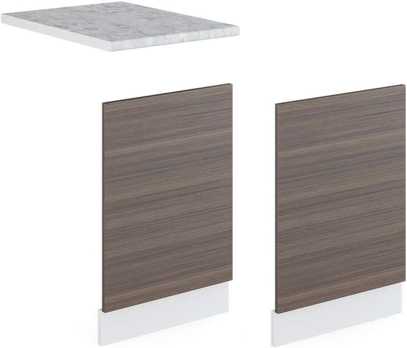 Pannello frontale R-Line, Grigio nobile, 45 cm, PL Marmo, per la libera combinazione all'interno di sistemi cucina modulari