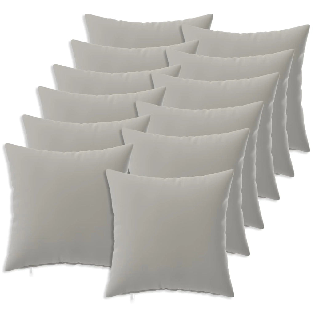 Federa 12 pcs HEERLEN Grigio 40 x 40 cm Poliestere 908571