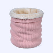 Sciarpa spessa in maglia a tinta unita da donna, elegante e calda per il collo, foderata in pile, perfetta per l'inverno.