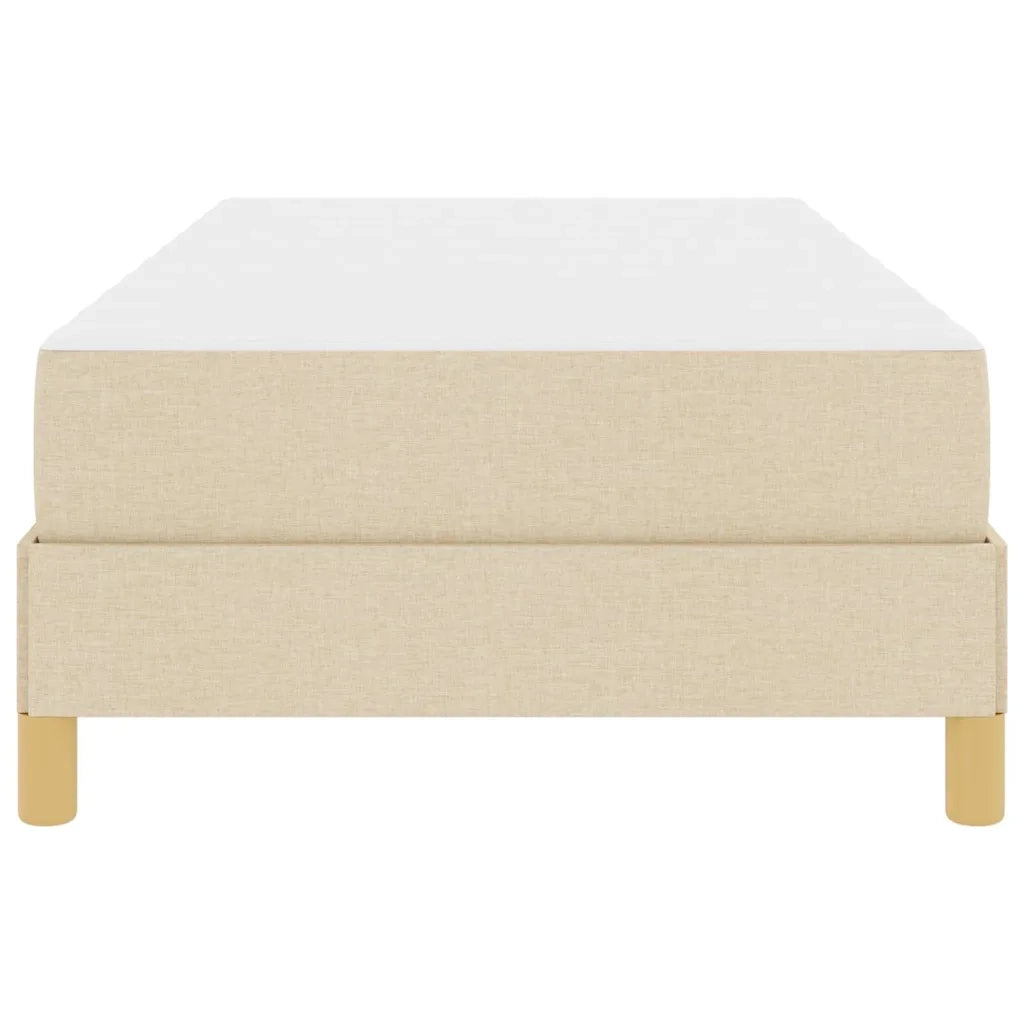 Letto a molle con materasso Crema 90 x 190 cm Tessuto