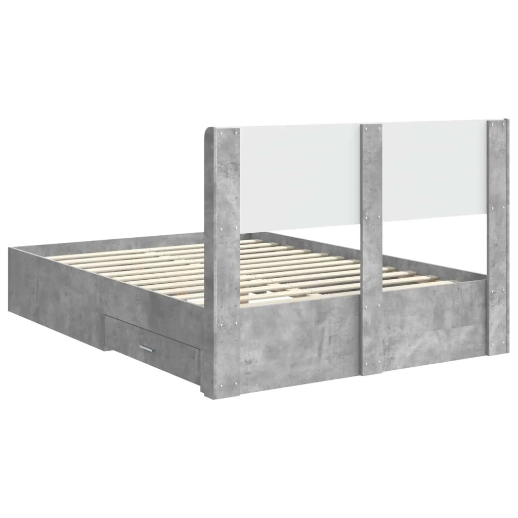 Struttura del letto con stoccaggio e testata Grigio Cemento 3414486