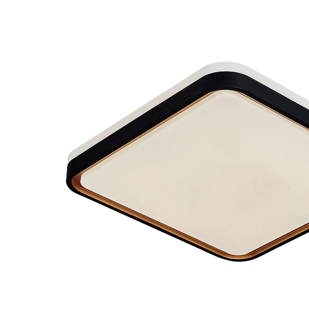 LÚZETE - PLAFÓN LED 58W PW LED REGULABLE NEGRO ORO CUADRADO TELLUS