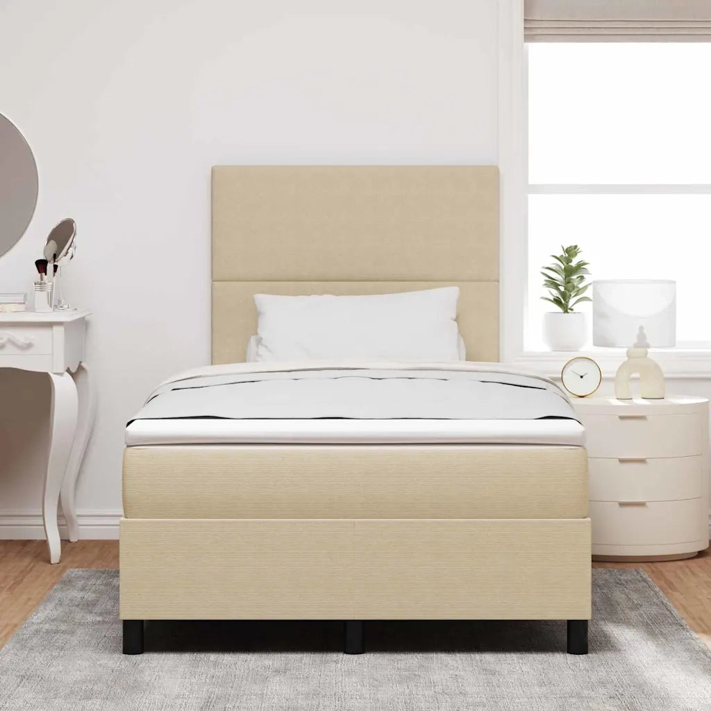 Letto a molle con testiera Grigio chiaro e bianco 120 x 190 cm 3337550