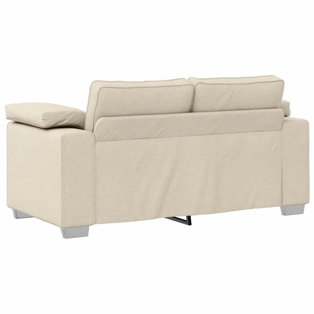 Divano a 2 Posti Beige 160 cm Tessuto misto lino 4105226