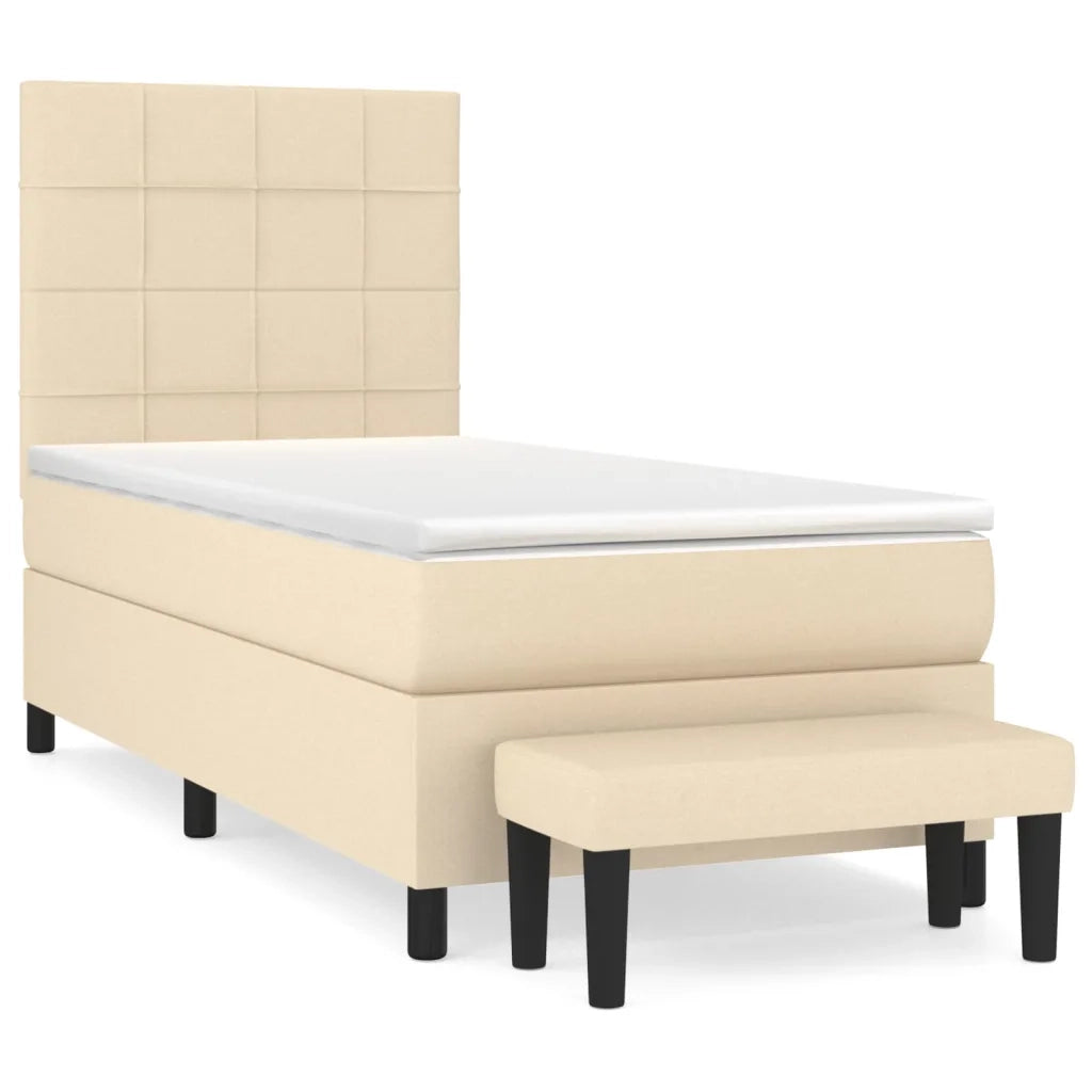 Giroletto a Molle con Materasso Crema 80x200 cm inTessuto