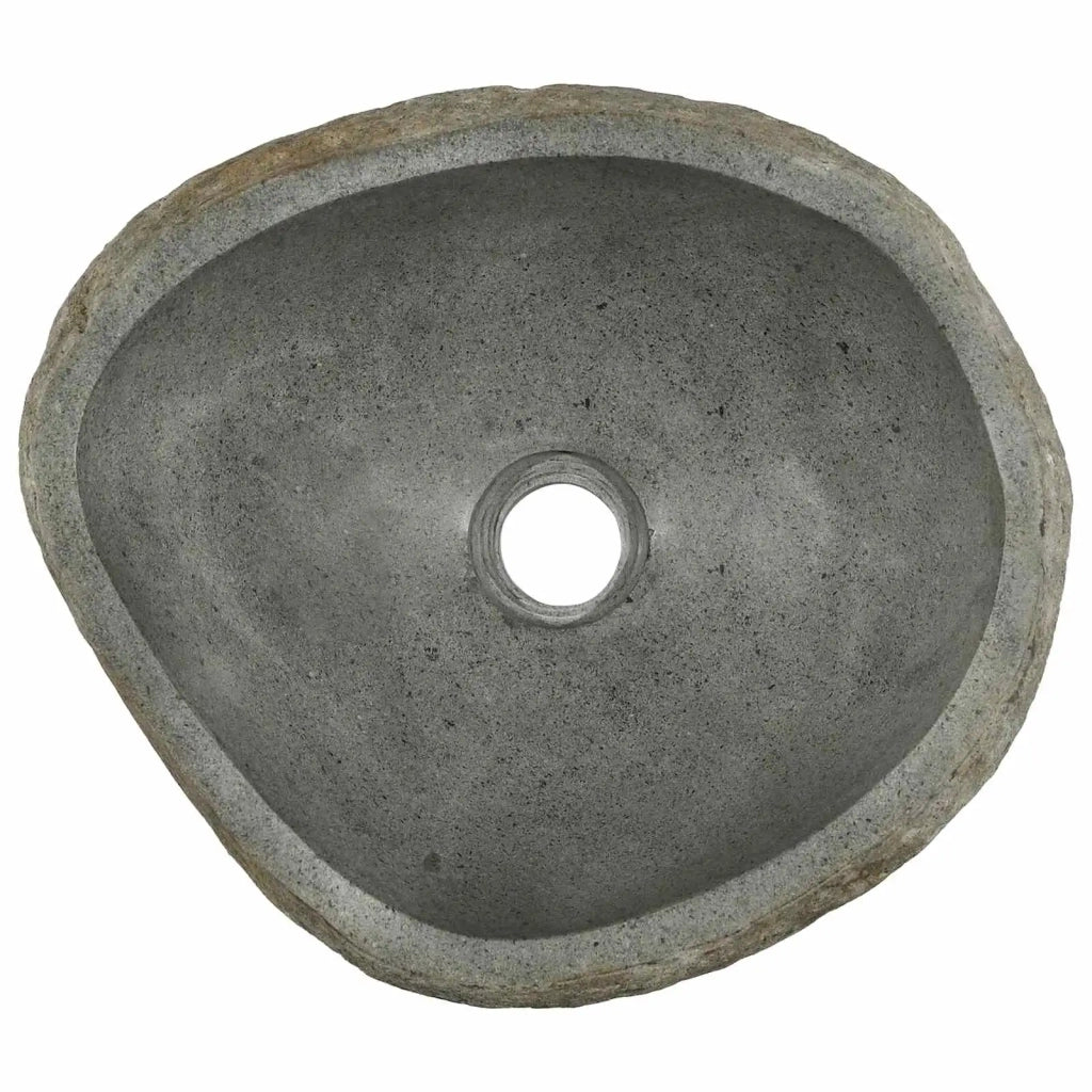 Basin in pietra fluviale Grigio chiaro 45 x 35 x 15 cm CFW3818963