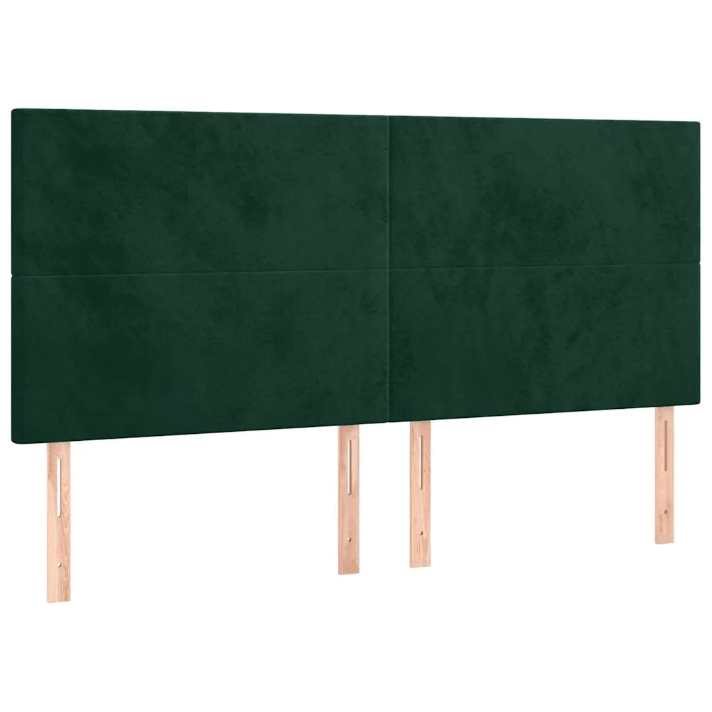 Giroletto con Testiera Verde Scuro 180x200 cm in Velluto 3125650