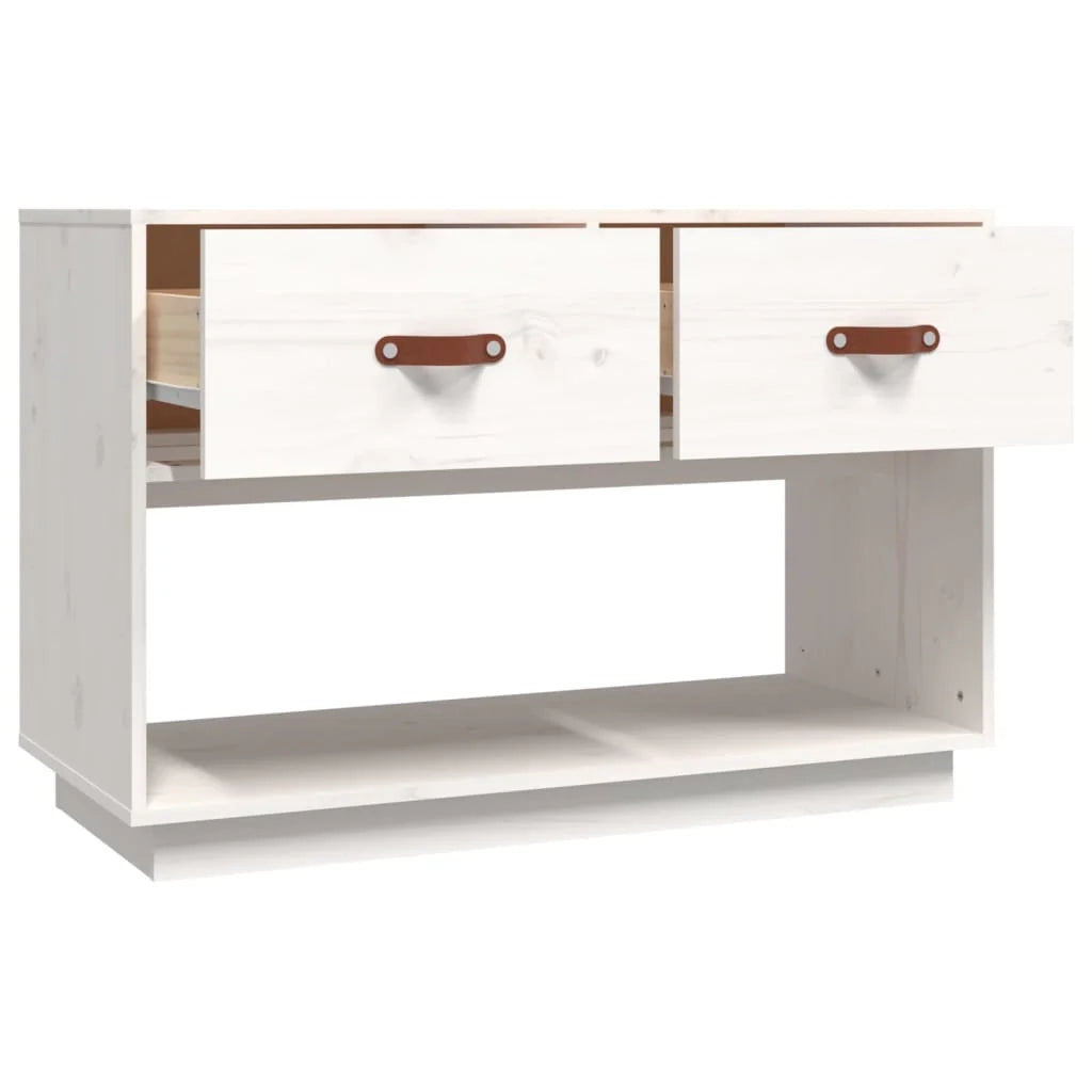 Mobile TV multimediale scaffale TV credenza mobile TV sala da pranzo soggiorno camera da letto 90 x 40 x 60 cm legno di pino massiccio bianco 02_0026358