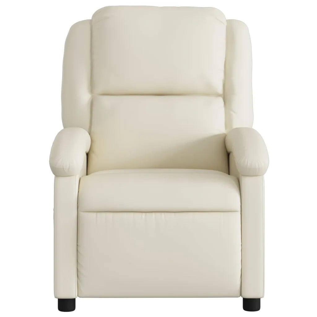 Divano Sedia-Poltrona reclinabile massaggiante in Similpelle Crema 804364
