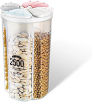 Bewaardozen aereostatiche da 2,5L, contenitori da conservazione a 4 finestre trasparenti, contenitori da cibo a chiusura ermetica BPA-free, contenitori da conservazione aereostatica da cibo (4 finestre 2500ML)