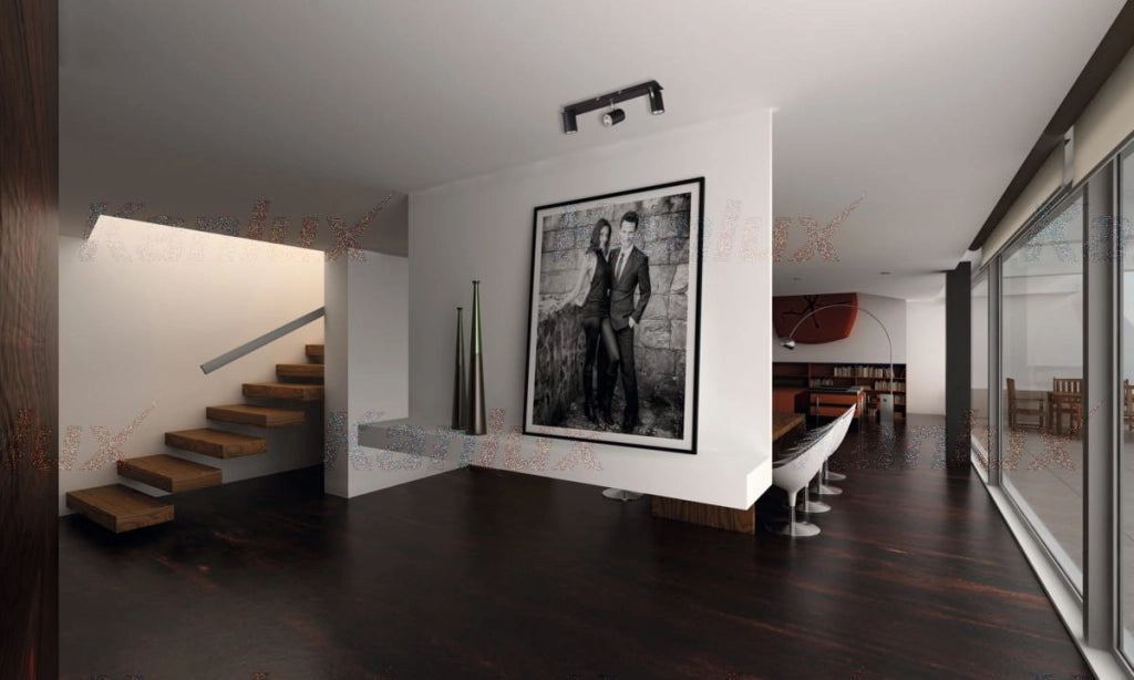 Faretto parete/soffitto Kanlux Evalo 3xGU10 nero/cromo