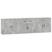 Credenza buffet cassettiera mobile contenitore organizer cucina soggiorno soggiorni 3 pz derivati ​​del legno grigio 02_0037123
