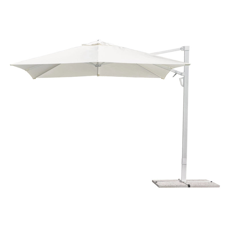 Ombrellone 3X3 Palo Laterale Bianco - Maniglia - Telo Bianco Moia