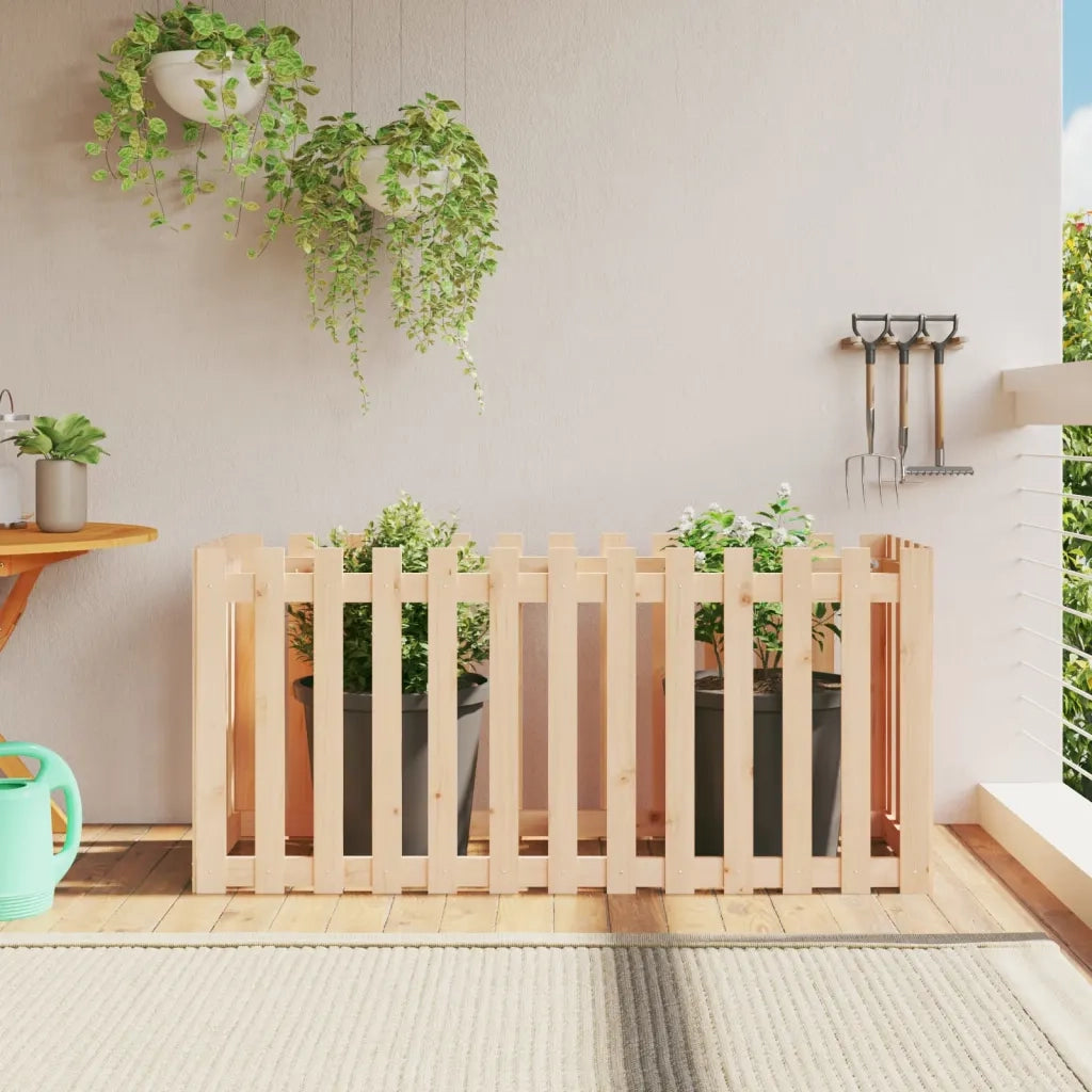 Fioriera Rialzata Giardino a Recinzione 150x50x70cm Legno Pinocod mxl 107623