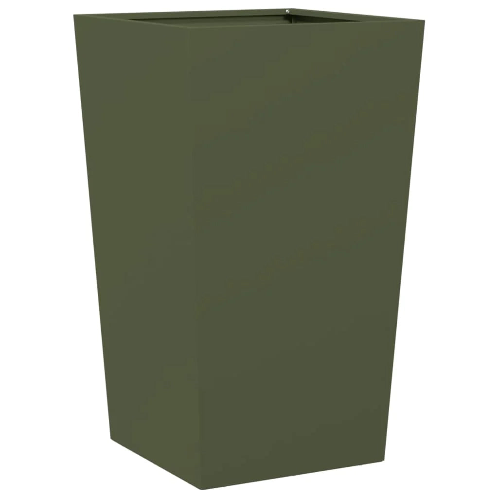 Fioriera rialzata per piante fiori giardino terrazze set da 2 verde oliva 45 x 45 x 75 cm acciaio verde 02_0039085