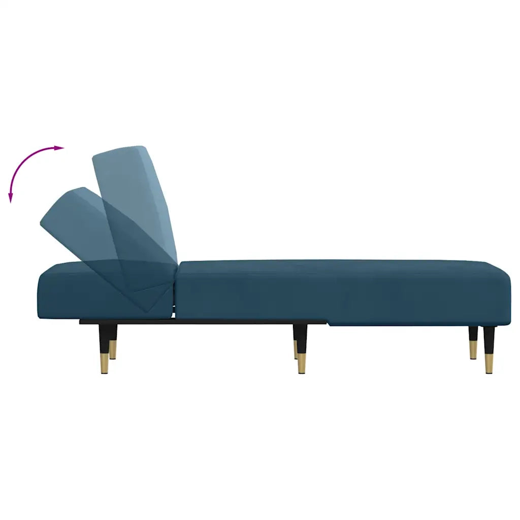 Chaise Longue in Velluto Blu 352801