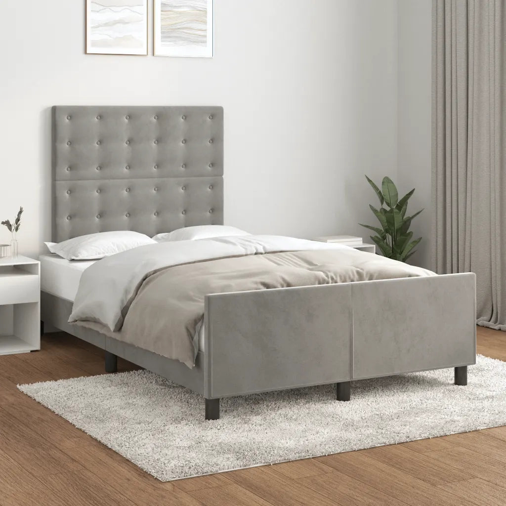 Giroletto senza Materasso-Struttura Letto Grigio Chiaro 120x200 cm Velluto 303856
