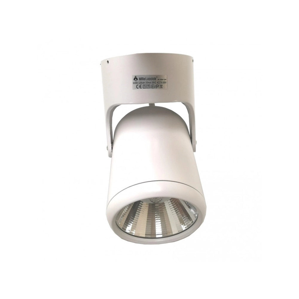 Trade Shop - Faretto Orientabile Track Spotlight 15w Bianco Supporto Muro Soffitto Luce 6000k 86135 -