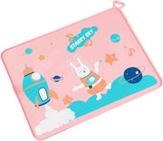 Tavola per bambini, panno di protezione per tavolo, panno di protezione per tavolo in silicone, panno di protezione per tavolo antiscivolo in spazio, motivi spaziali (rosa)