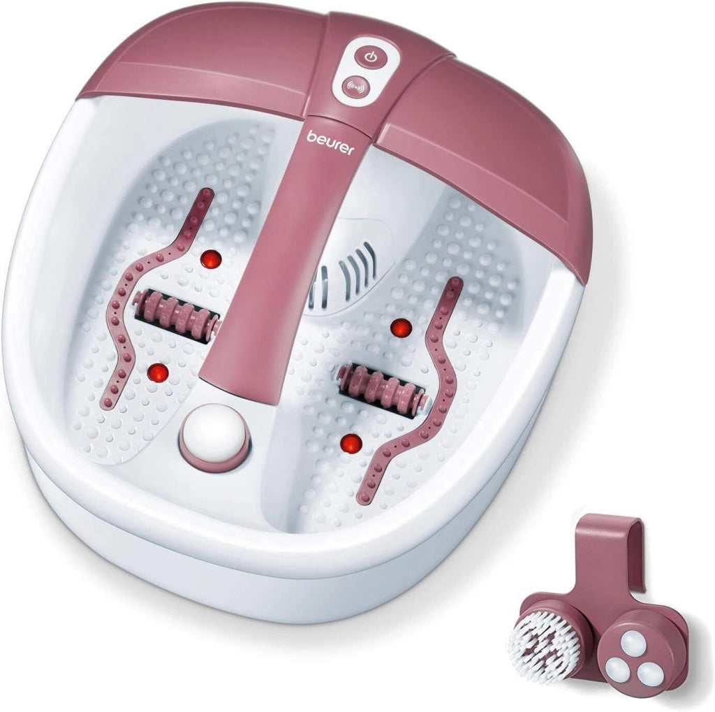 Beurer FB 35 Idromassaggiatore Plantare Pediluvio 140 W Aromaterapia Luci Infrarossi 3 Accessori Pedicure colore Bianco Rosso