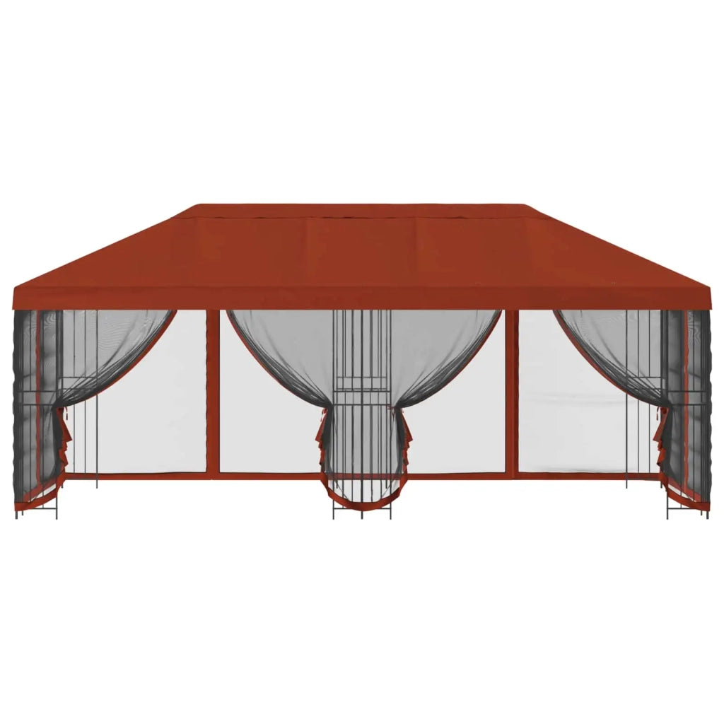 Gazebo con pareti laterali 6 x 3 m Terracotta