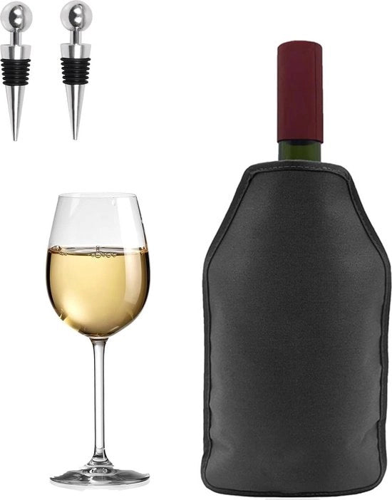 Porta vino a gelo con manchetto gel per bicchiere - Porta vino a gelo con manchetto per bicchiere - Porta vino a gelo con manchetto per champagne - Porta vino a gelo con manchetto per viaggio - Porta vino a gelo con manchetto (1 manchetto)