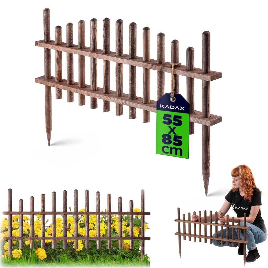 Recinzione da giardino in legno KADAX, bordura per aiuole 85x35 cm, legno di pino