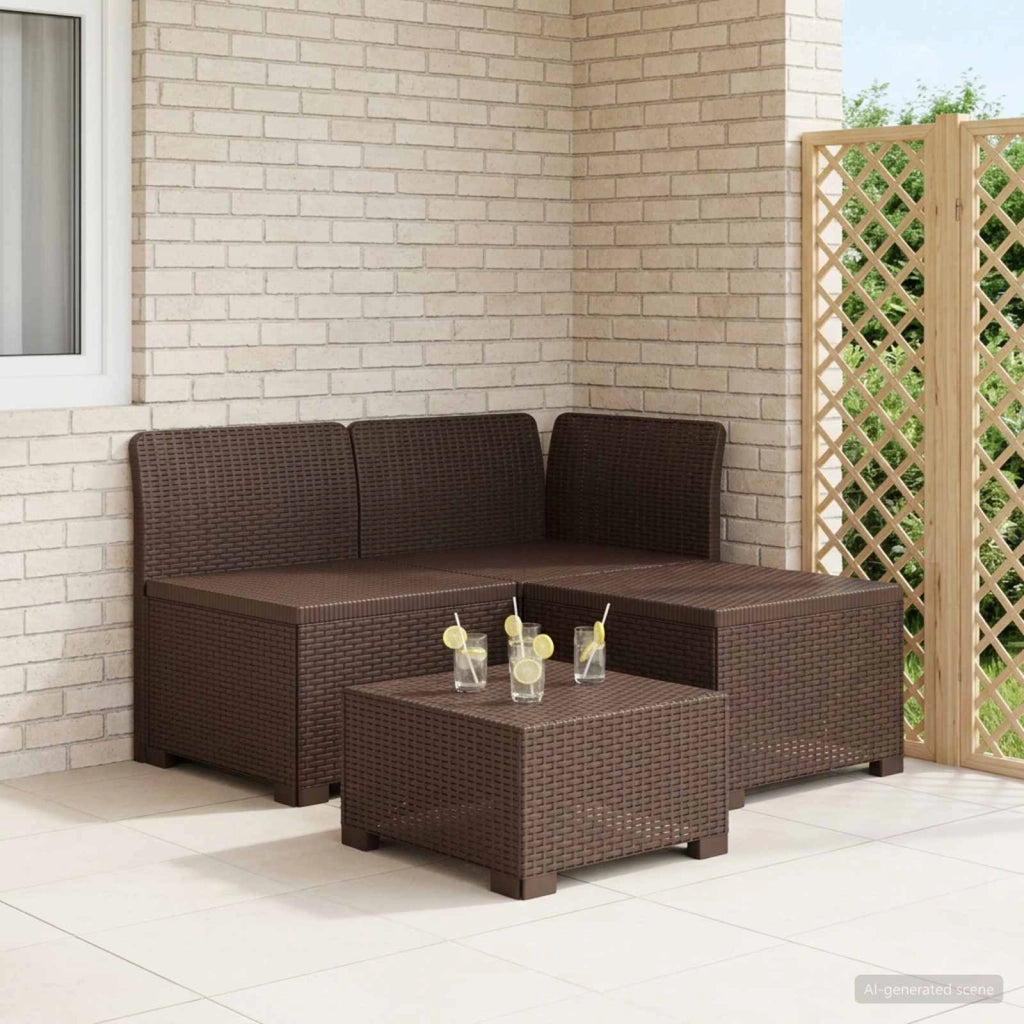 Divano da Giardino a 3 Posti in Aspetto Rattan 3 posto PP 8011885