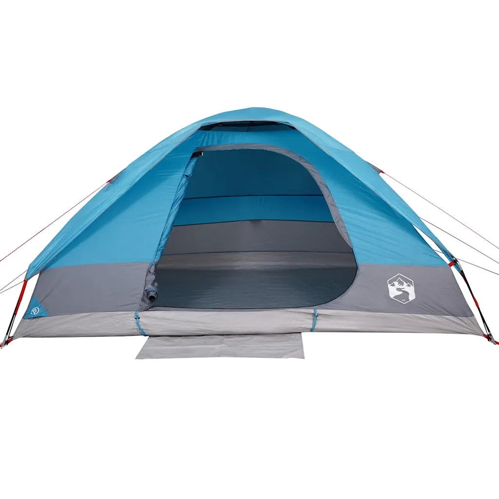 Tenda da Campeggio | Tenda Familiare a Cupola per 4 Persone Blu Impermeabile
