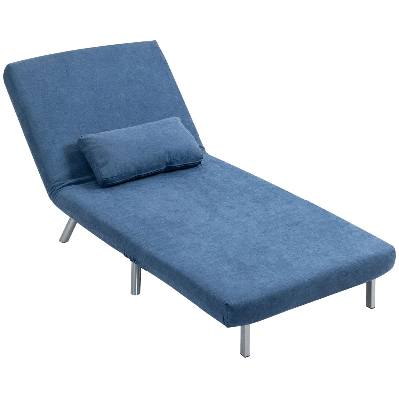 POLTRONA LETTO 190 cm Blu in Metallo con cuscino