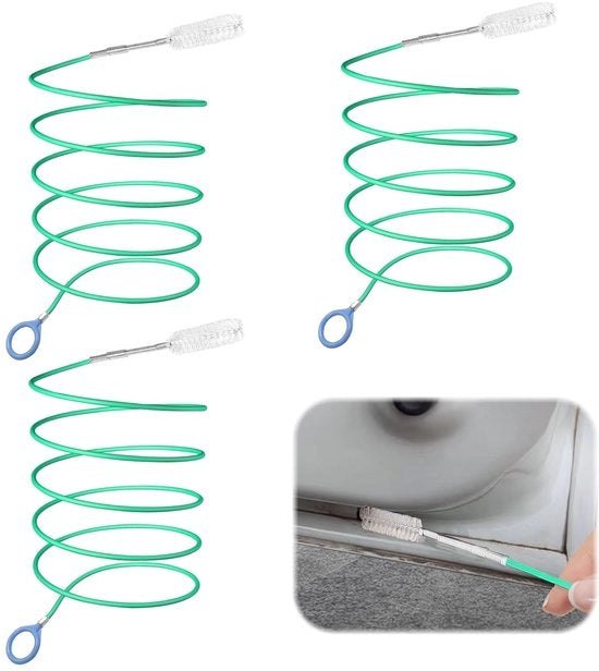 Kit di pulizia 3 in 1 per tetto scorrevole, spazzola flessibile per scarico, spazzola per tubo extra lunga, spazzola di pulizia 3 m, per auto, tetto scorrevole, serbatoio di carburante, frigorifero, lavavetri, scarico di carburante.