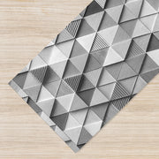 Tappeto passatoia fantasia made in Italy antiscivolo lavabile aderente triangoli multicolore 50x400cm - Triangle Grigio