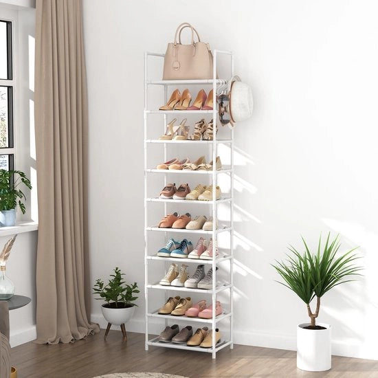 Racchetta per scarpe 10 livelli per 20-25 pair di scarpe - Bianca