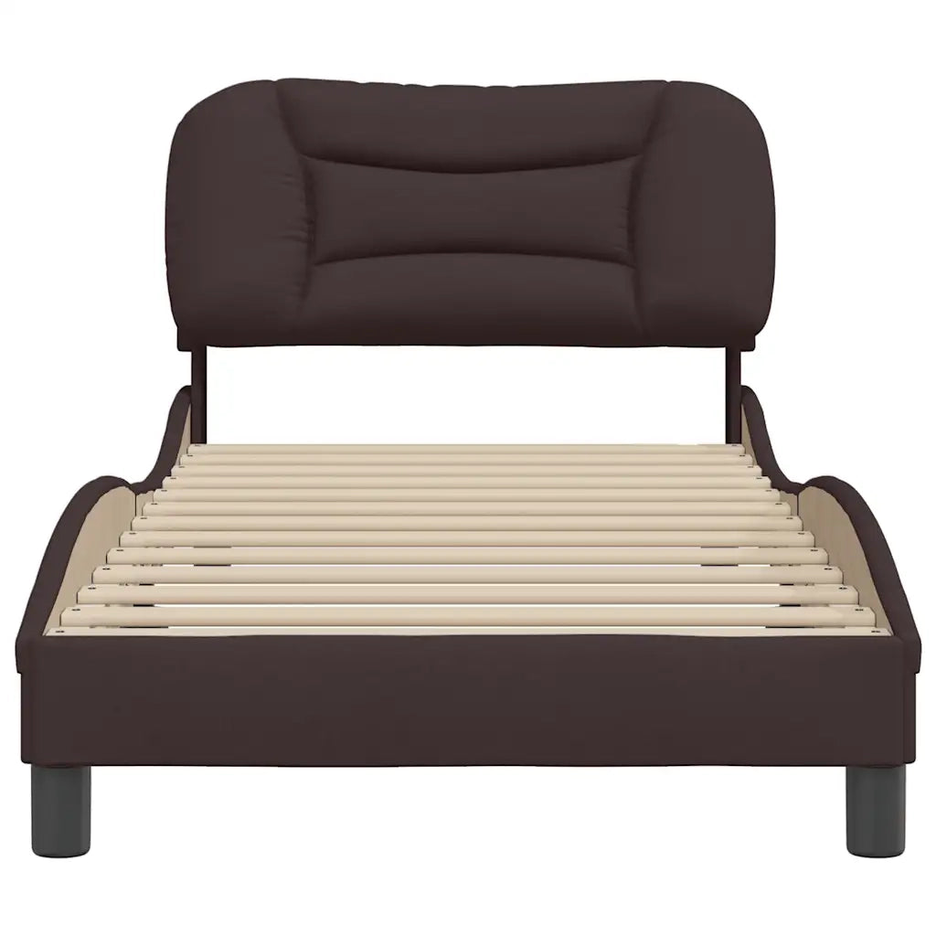Giroletto senza Materasso Hvar Marrone Scuro 90x190 cm Tessuto 3207740