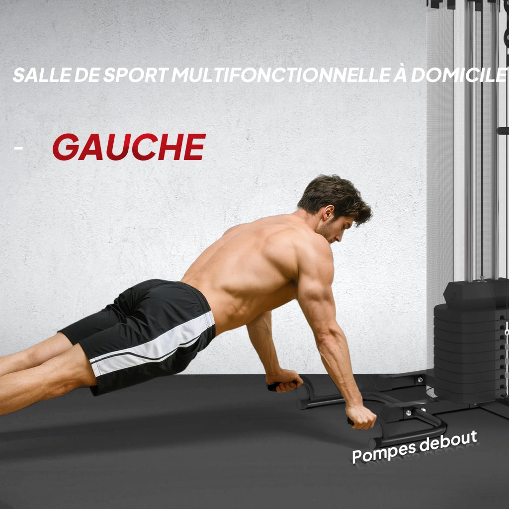 Attrezzatura Palestra Multi Stazione con Pesi ¨C zephmum ¨C 65 kg, Nero e Rosso