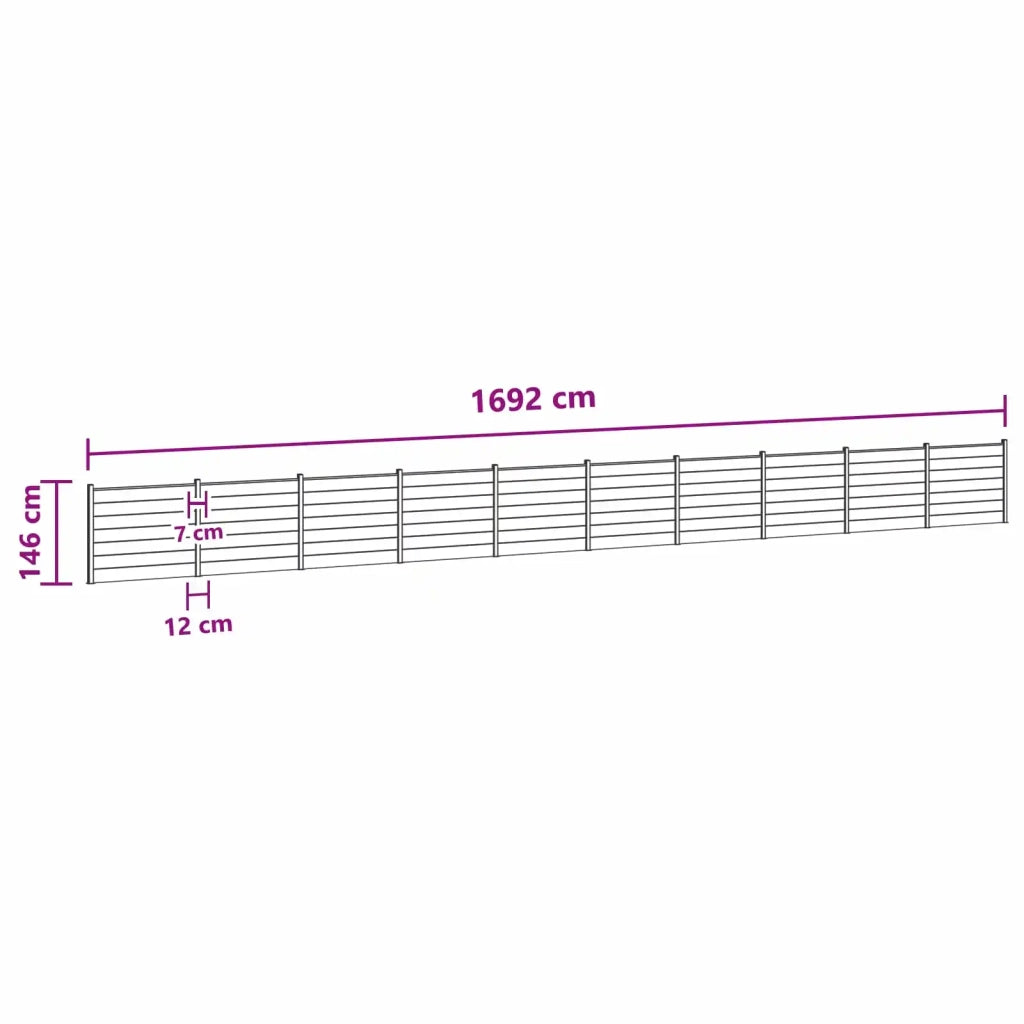 Pannello di Recinzione 10 pcs WPC e Alluminio Marrone