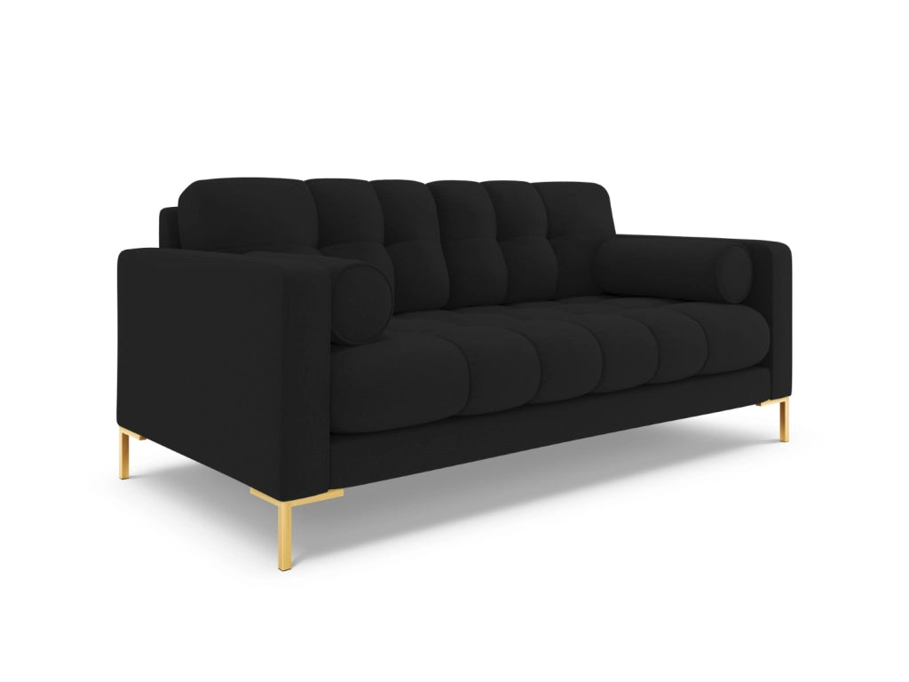 Cosmopolitan Design - Divano "Bali" 3 posti in tessuto strutturato nero 